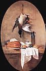 Jean Baptiste Simeon Chardin Famous Paintings - Wild Duck with Olive Jar